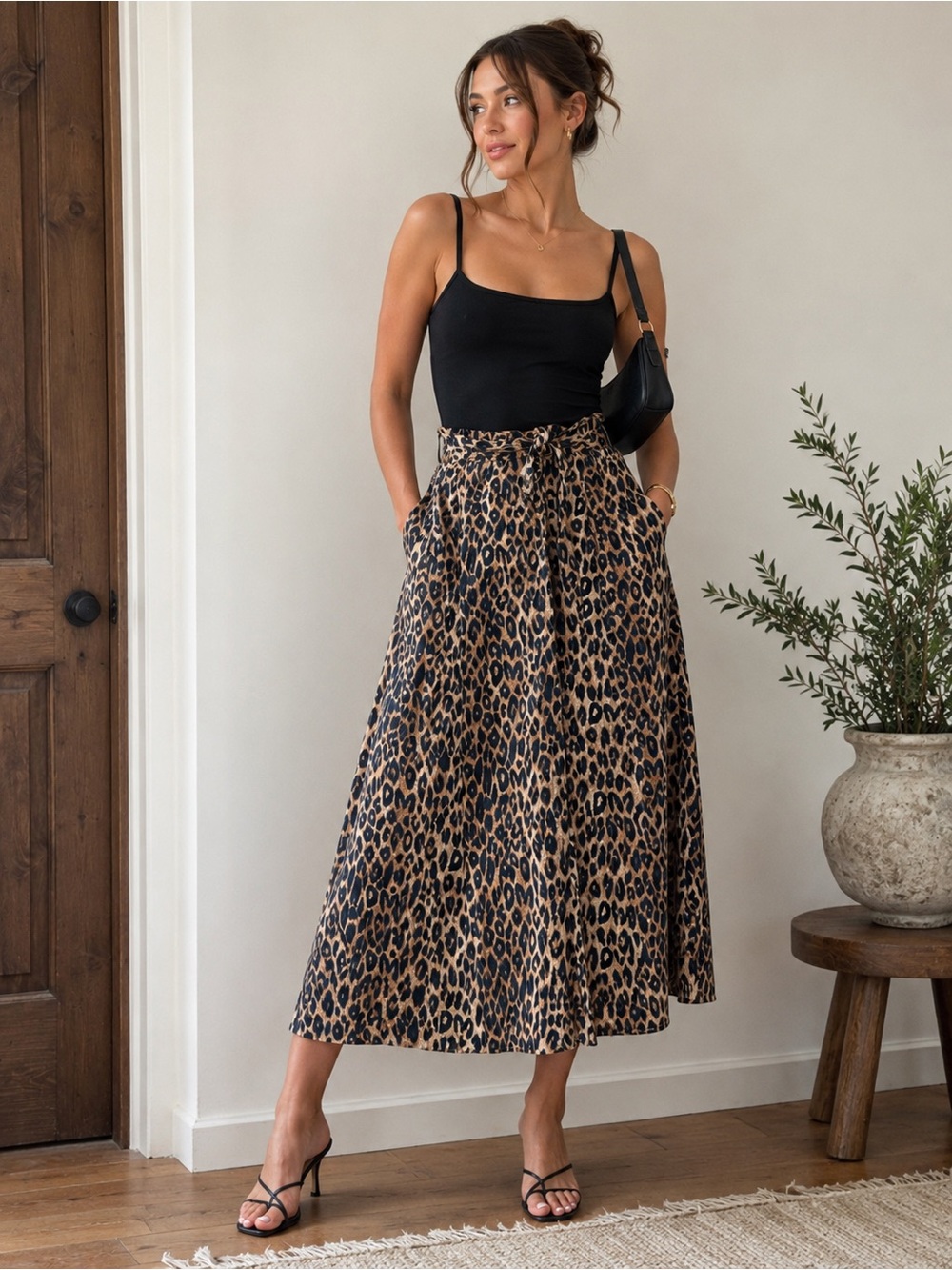 New with Tags Damson Madder Leopard Print Midi Skirt